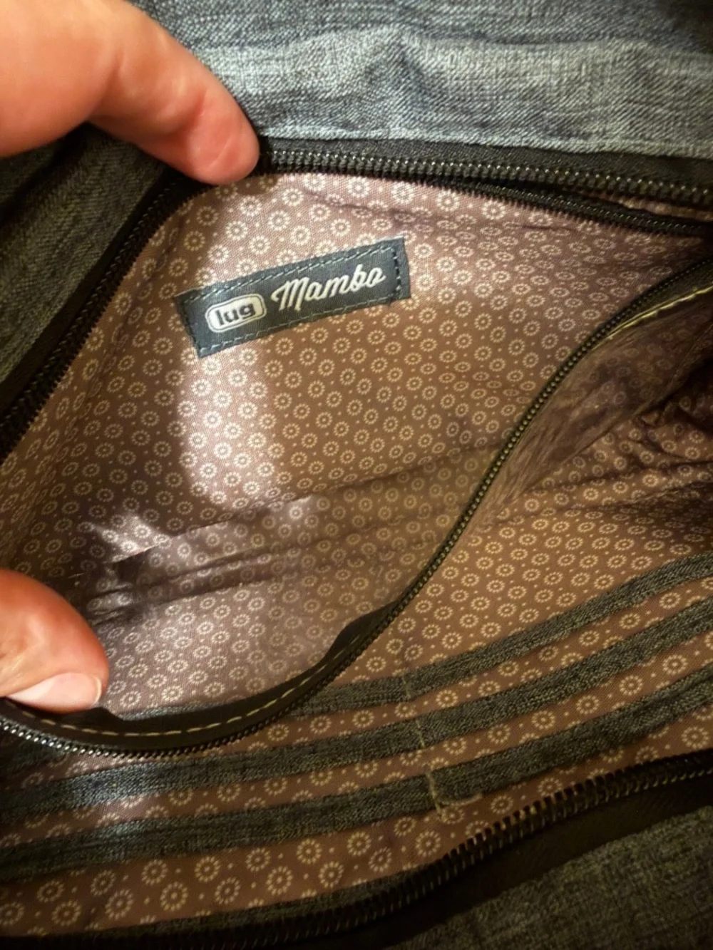Lug Mambo Gray Crossbody Shoulder RFID Bag w/ Key Holster and Storage EUC
